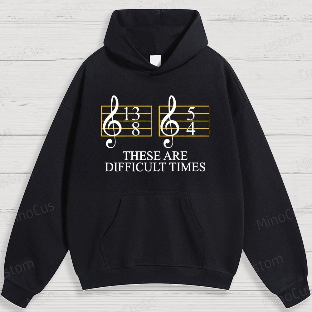 Music - Themed Note and Text Graphic Hoodie