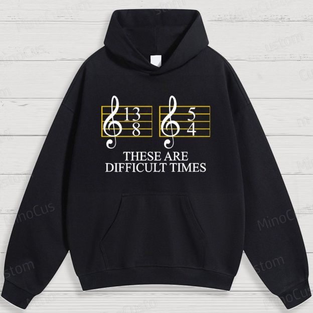 Music - Themed Note and Text Graphic Hoodie
