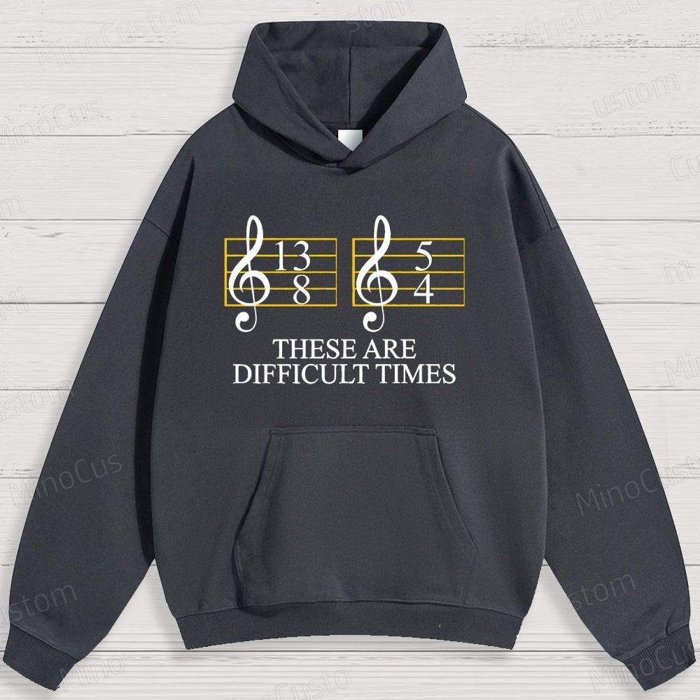 Music - Themed Note and Text Graphic Hoodie