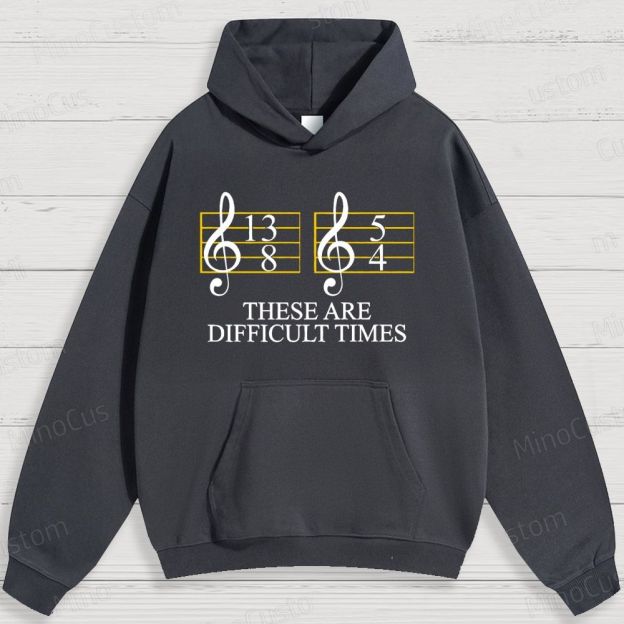 Music - Themed Note and Text Graphic Hoodie