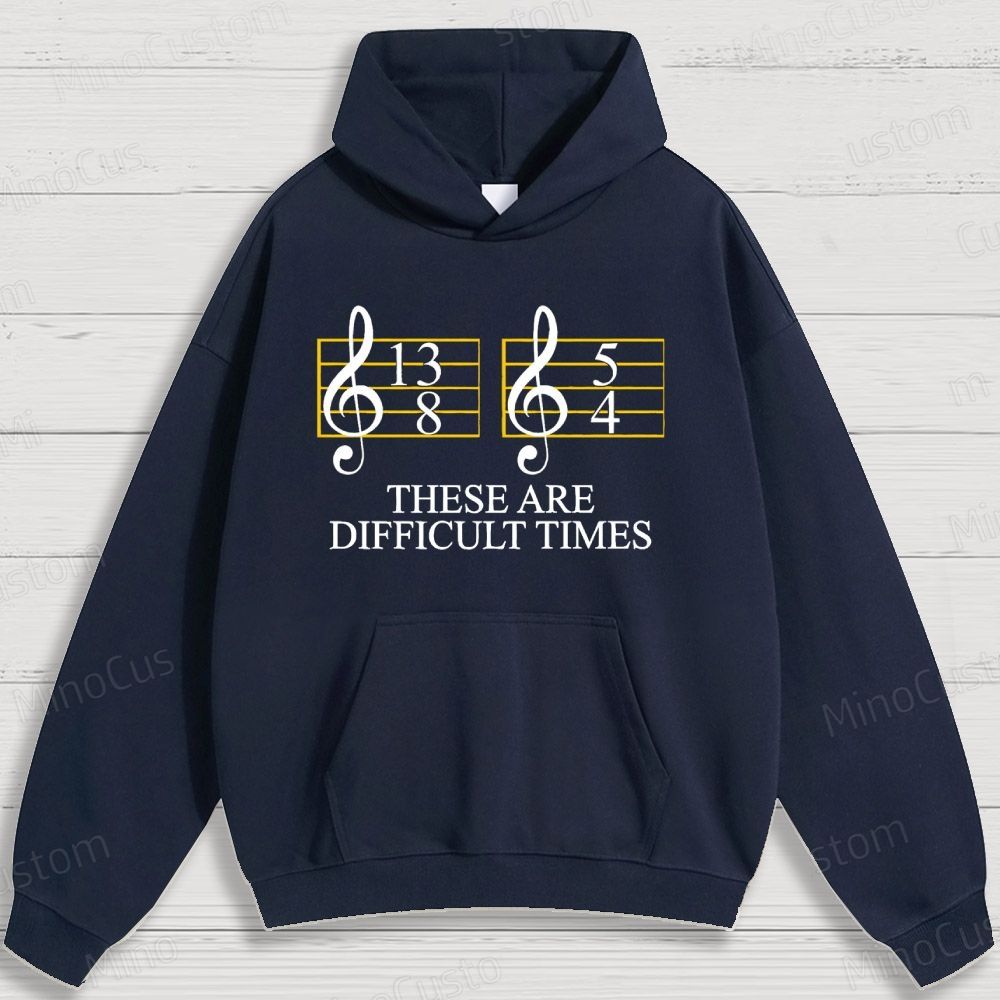 Music - Themed Note and Text Graphic Hoodie