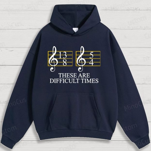 Music - Themed Note and Text Graphic Hoodie