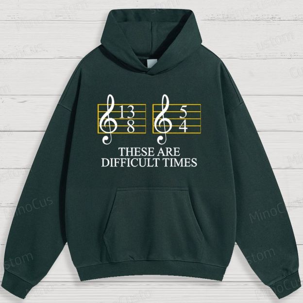 Music - Themed Note and Text Graphic Hoodie
