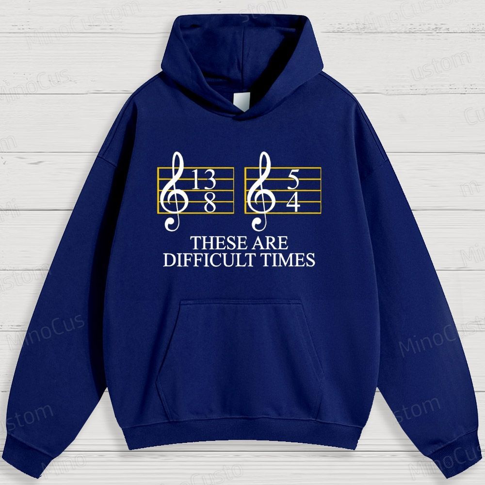 Music - Themed Note and Text Graphic Hoodie