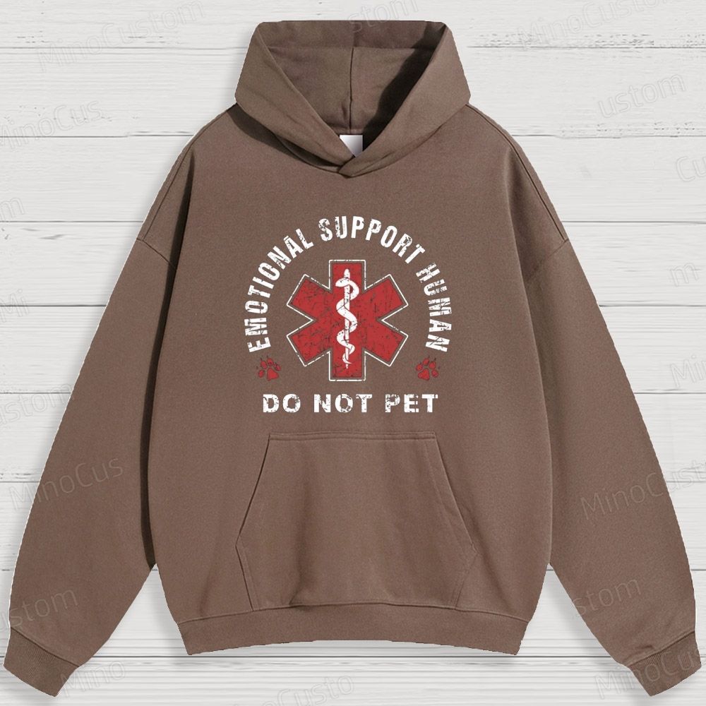 Humorous Emotional Support and Medical Symbol Graphic Hoodie