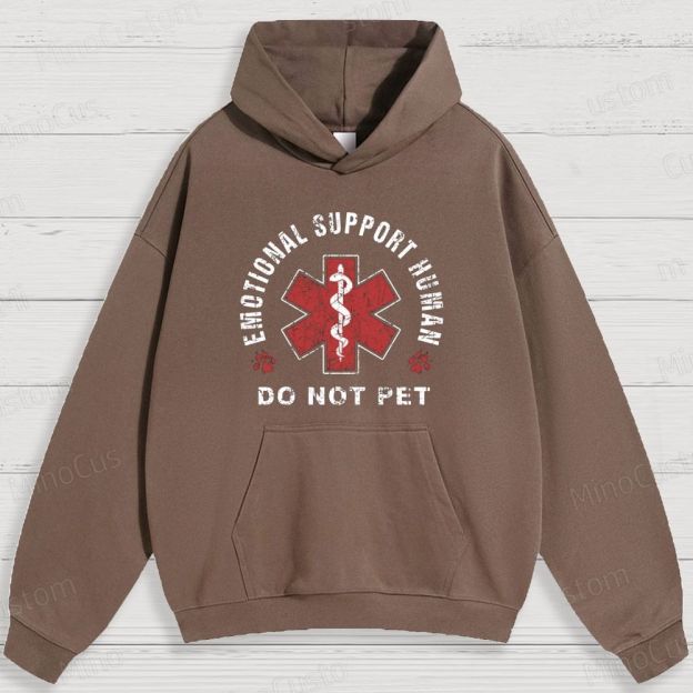 Humorous Emotional Support and Medical Symbol Graphic Hoodie