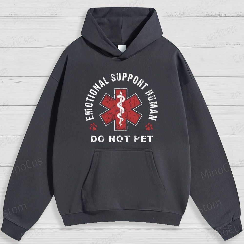 Humorous Emotional Support and Medical Symbol Graphic Hoodie