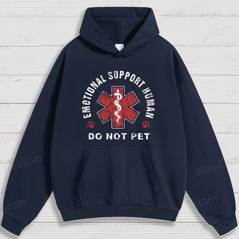 Humorous Emotional Support and Medical Symbol Graphic Hoodie
