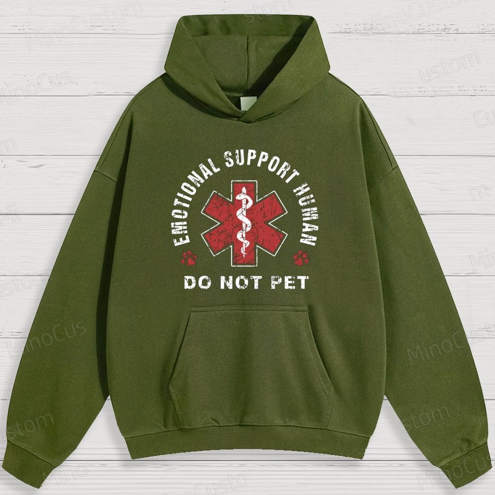Humorous Emotional Support and Medical Symbol Graphic Hoodie