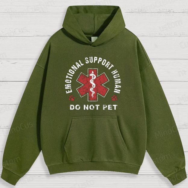 Humorous Emotional Support and Medical Symbol Graphic Hoodie