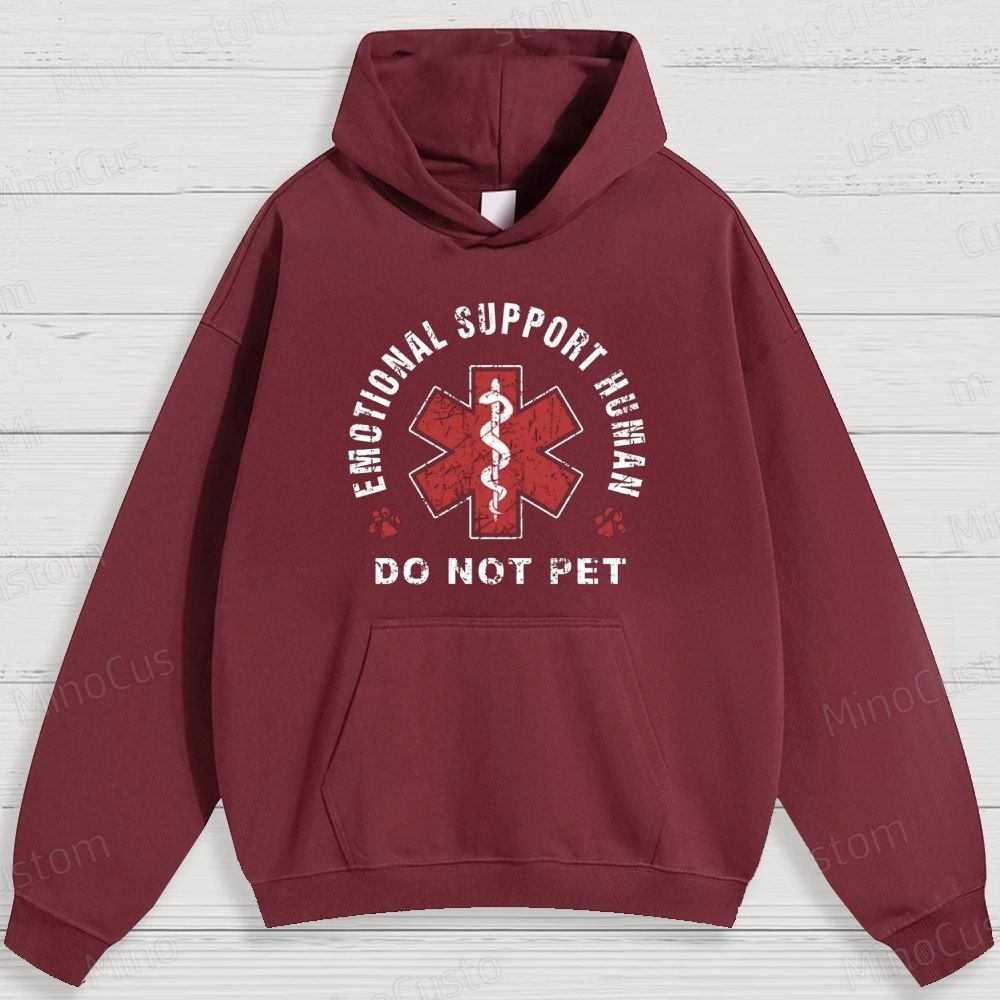 Humorous Emotional Support and Medical Symbol Graphic Hoodie