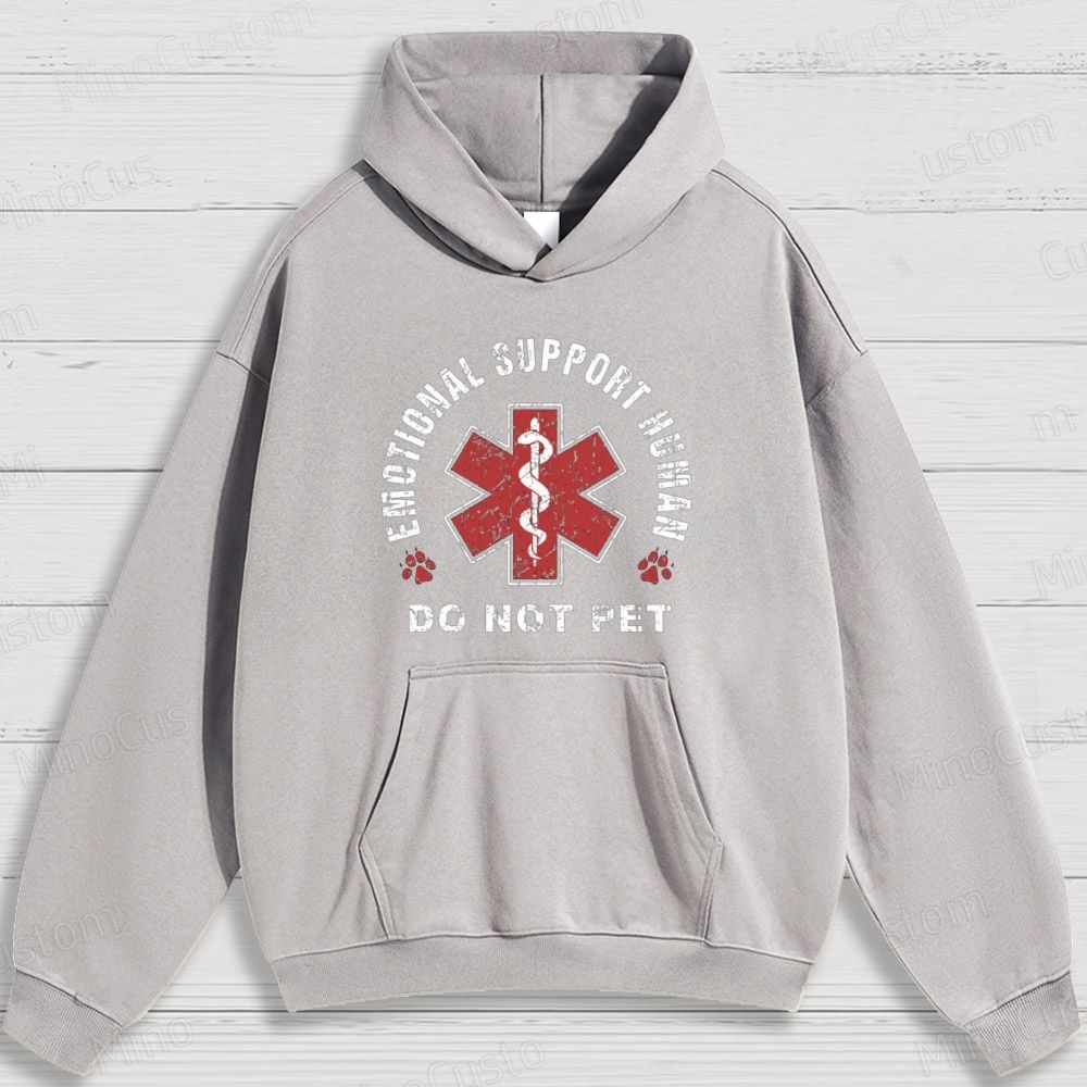 Humorous Emotional Support and Medical Symbol Graphic Hoodie