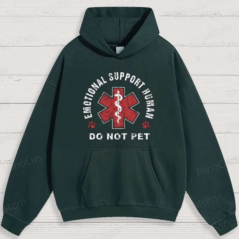 Humorous Emotional Support and Medical Symbol Graphic Hoodie