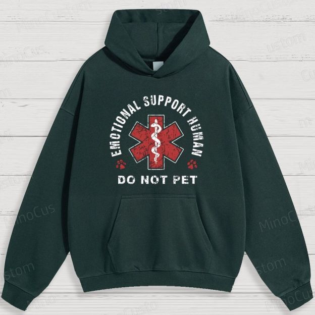 Humorous Emotional Support and Medical Symbol Graphic Hoodie