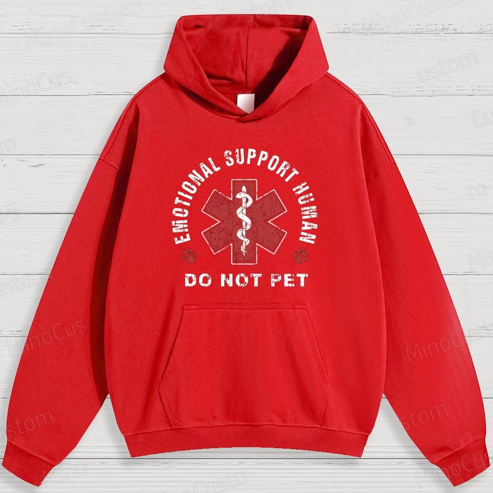 Humorous Emotional Support and Medical Symbol Graphic Hoodie