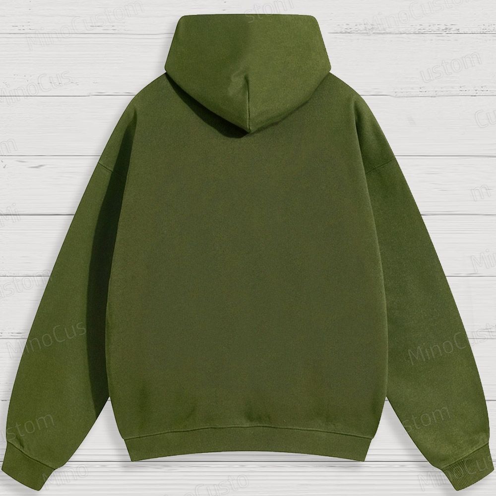 Sci - Fi Trooper Helmet and Text Graphic Hoodie