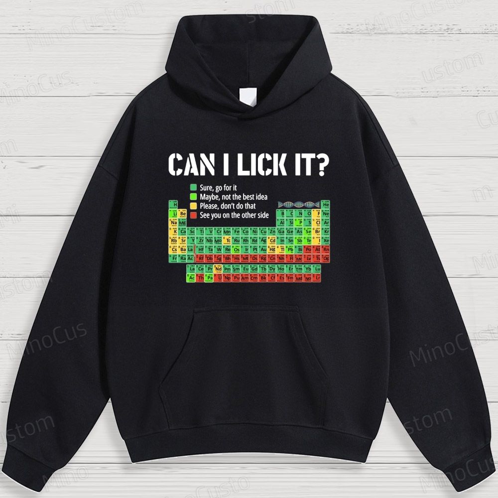 Humorous Periodic Table and Text Graphic Hoodie
