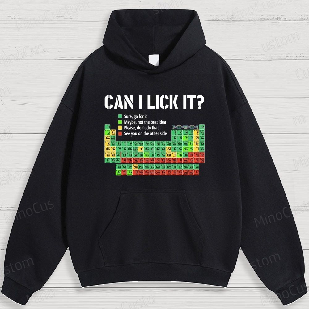 Humorous Periodic Table and Text Graphic Hoodie