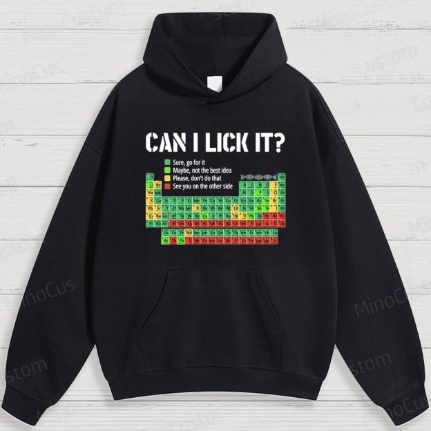 Humorous Periodic Table and Text Graphic Hoodie