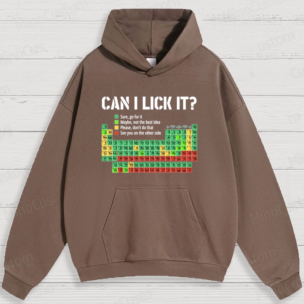 Humorous Periodic Table and Text Graphic Hoodie