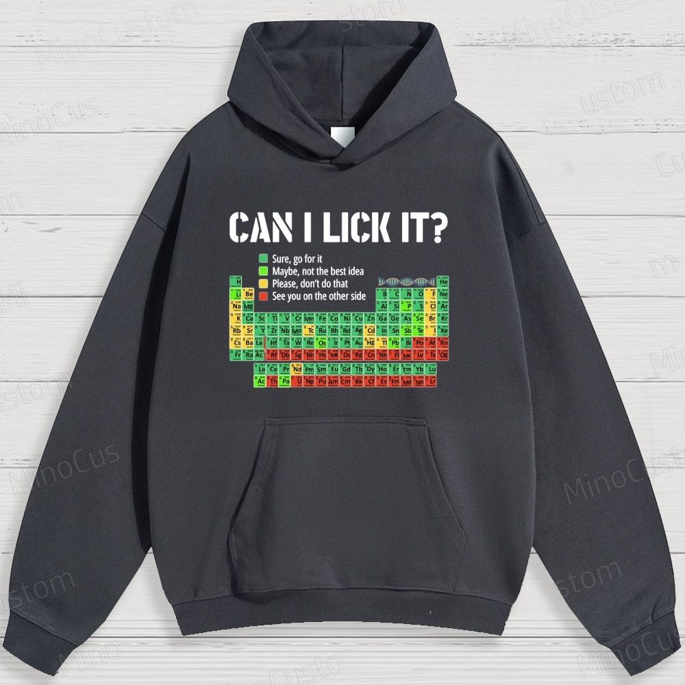 Humorous Periodic Table and Text Graphic Hoodie