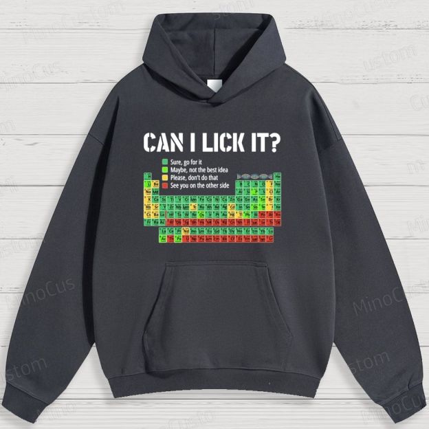 Humorous Periodic Table and Text Graphic Hoodie