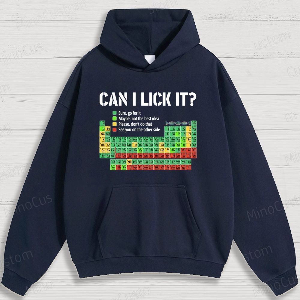 Humorous Periodic Table and Text Graphic Hoodie