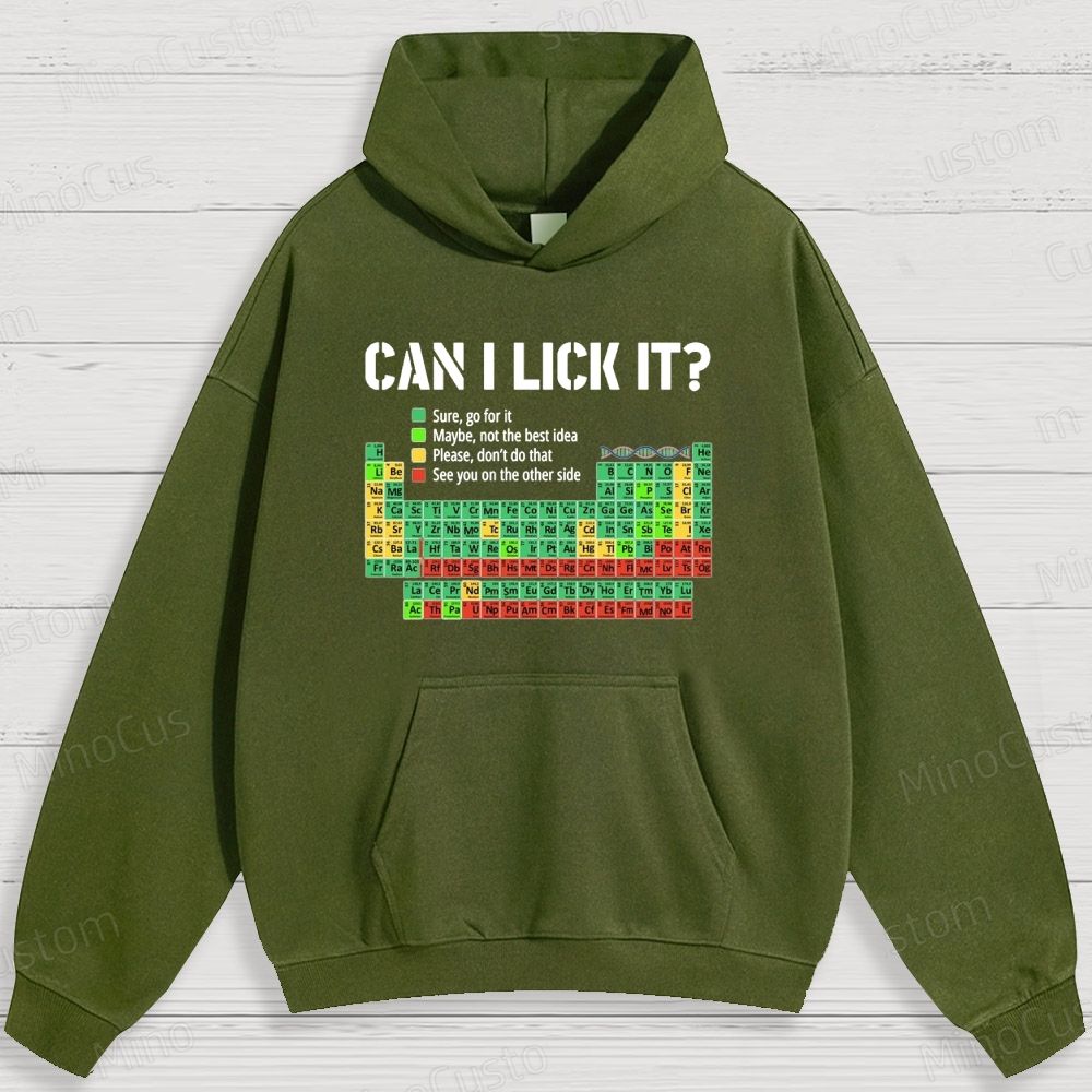 Humorous Periodic Table and Text Graphic Hoodie