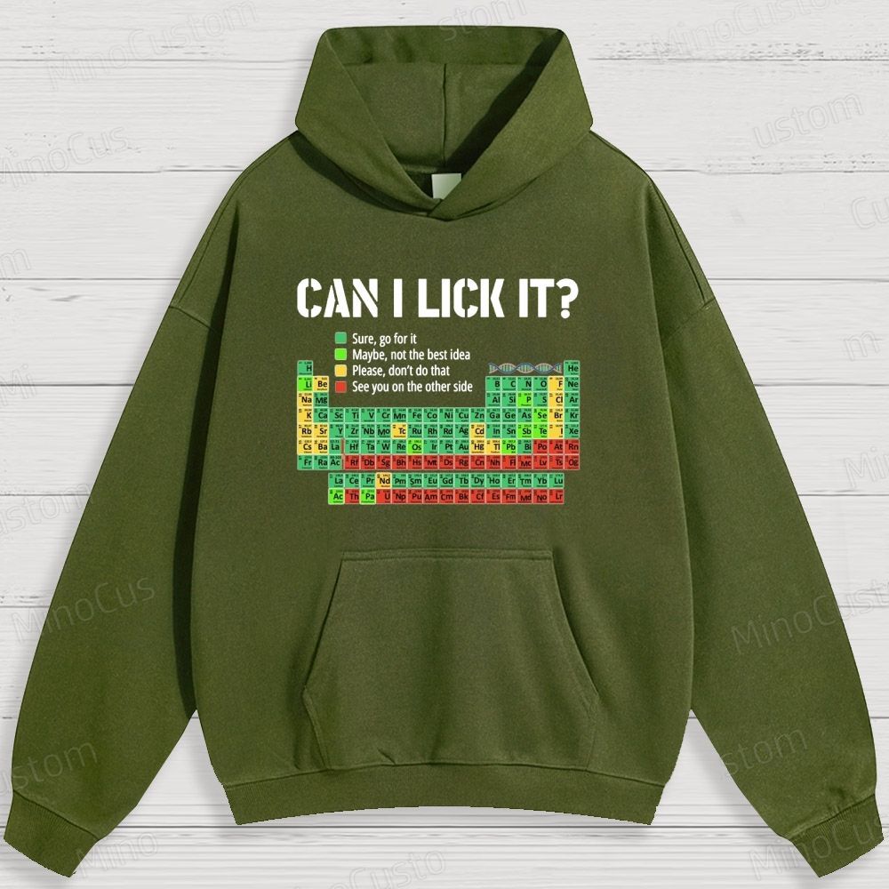 Humorous Periodic Table and Text Graphic Hoodie