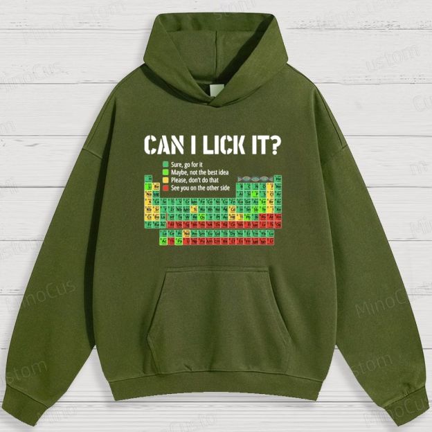 Humorous Periodic Table and Text Graphic Hoodie