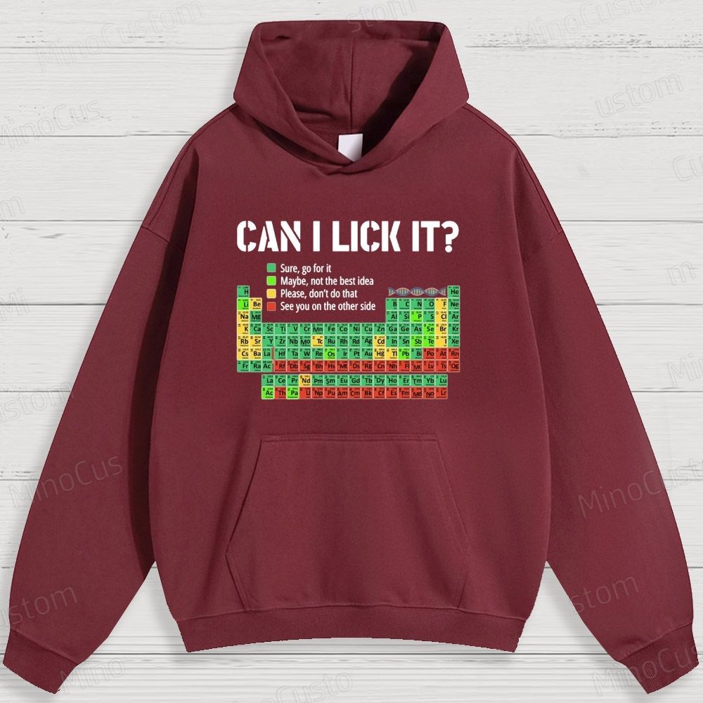Humorous Periodic Table and Text Graphic Hoodie