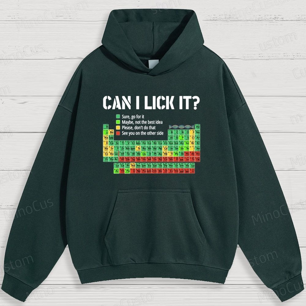 Humorous Periodic Table and Text Graphic Hoodie