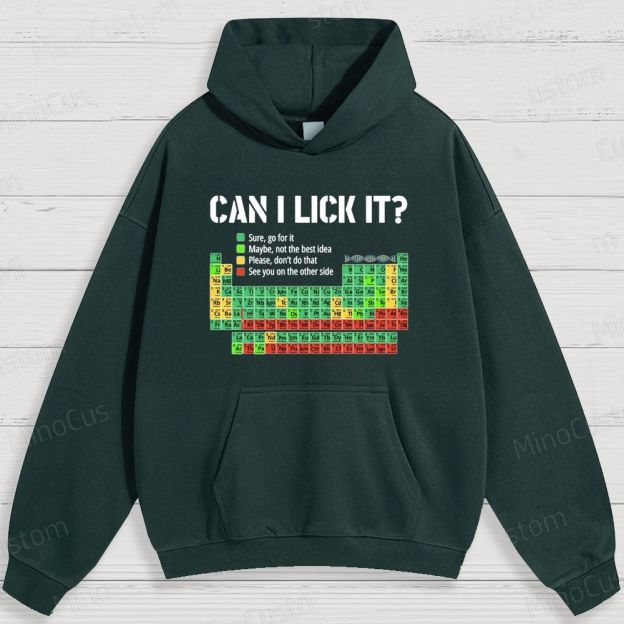 Humorous Periodic Table and Text Graphic Hoodie