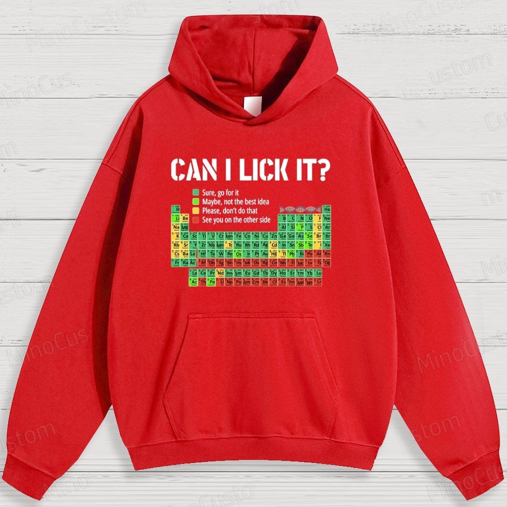 Humorous Periodic Table and Text Graphic Hoodie