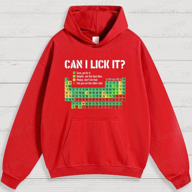 Humorous Periodic Table and Text Graphic Hoodie