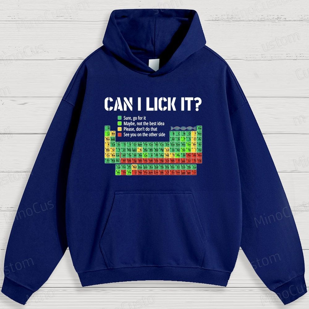 Humorous Periodic Table and Text Graphic Hoodie