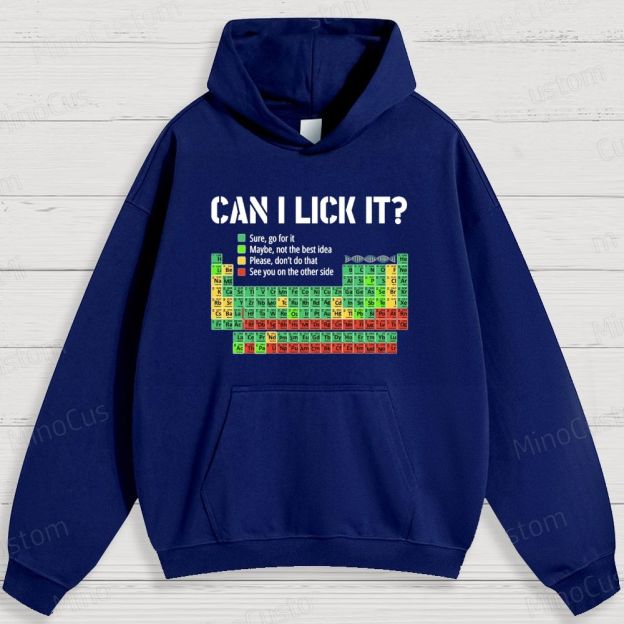 Humorous Periodic Table and Text Graphic Hoodie