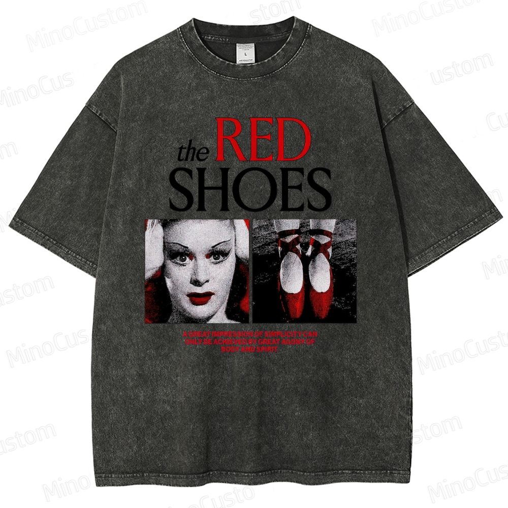 Drama - Themed Character and Red Shoes Graphic Short - Sleeve T - Shirt