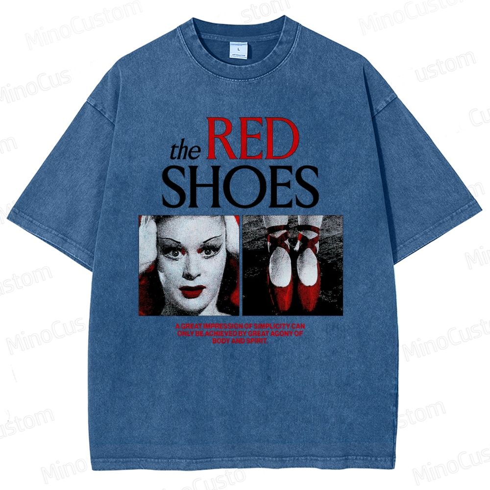 Drama - Themed Character and Red Shoes Graphic Short - Sleeve T - Shirt