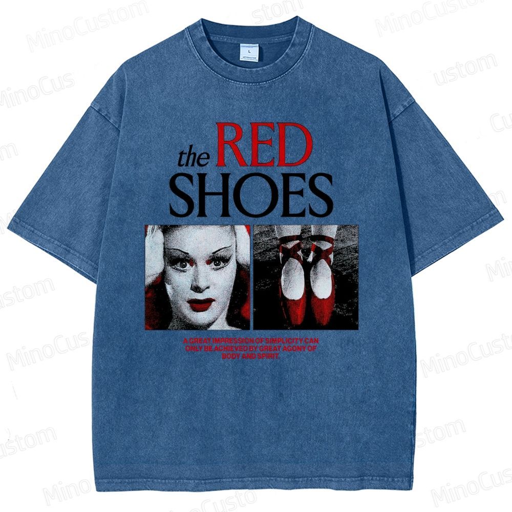 Drama - Themed Character and Red Shoes Graphic Short - Sleeve T - Shirt