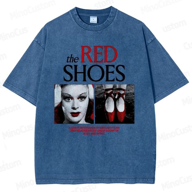 Drama - Themed Character and Red Shoes Graphic Short - Sleeve T - Shirt