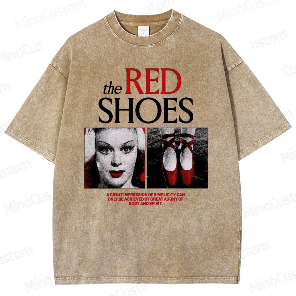 Drama - Themed Character and Red Shoes Graphic Short - Sleeve T - Shirt