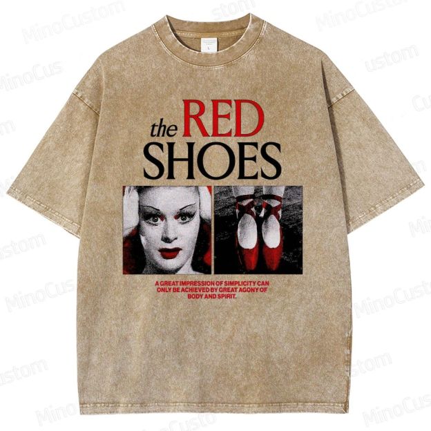 Drama - Themed Character and Red Shoes Graphic Short - Sleeve T - Shirt