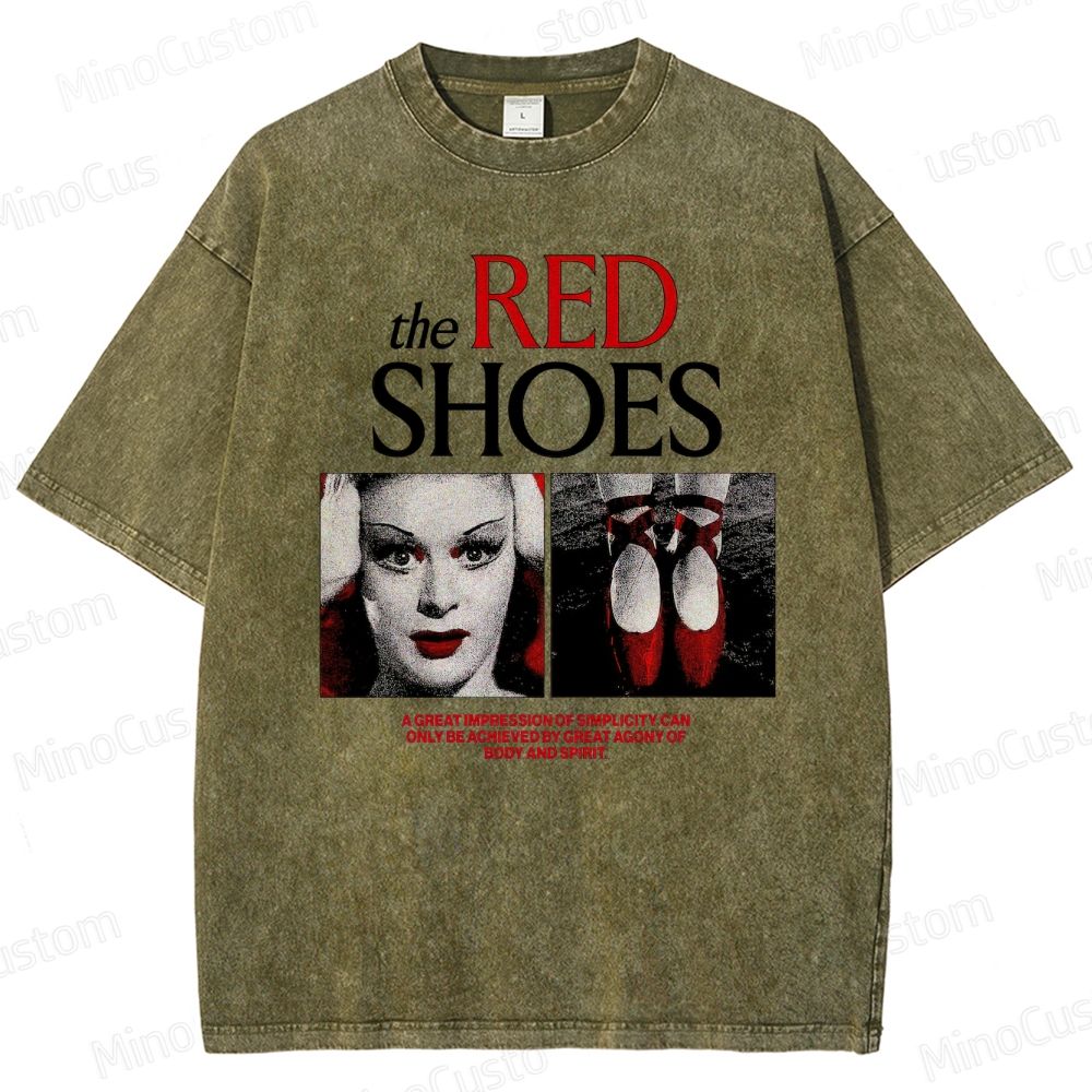 Drama - Themed Character and Red Shoes Graphic Short - Sleeve T - Shirt