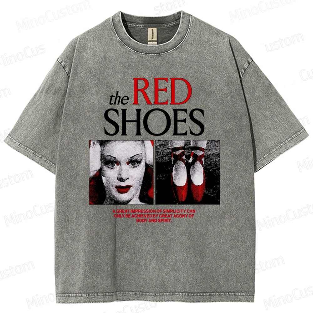 Drama - Themed Character and Red Shoes Graphic Short - Sleeve T - Shirt