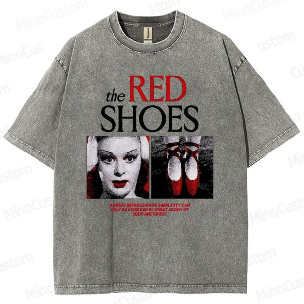 Drama - Themed Character and Red Shoes Graphic Short - Sleeve T - Shirt