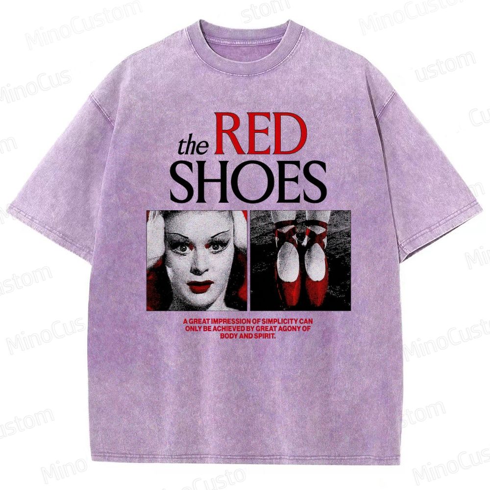 Drama - Themed Character and Red Shoes Graphic Short - Sleeve T - Shirt