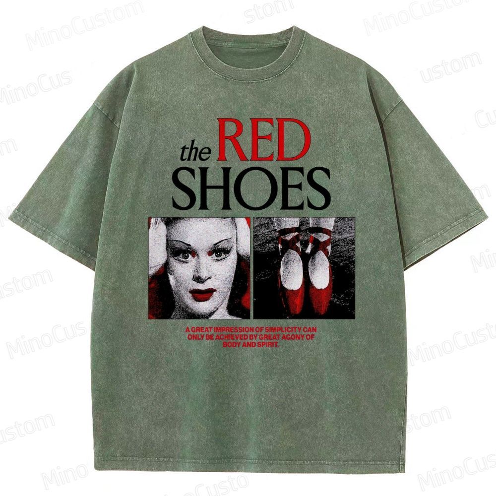 Drama - Themed Character and Red Shoes Graphic Short - Sleeve T - Shirt