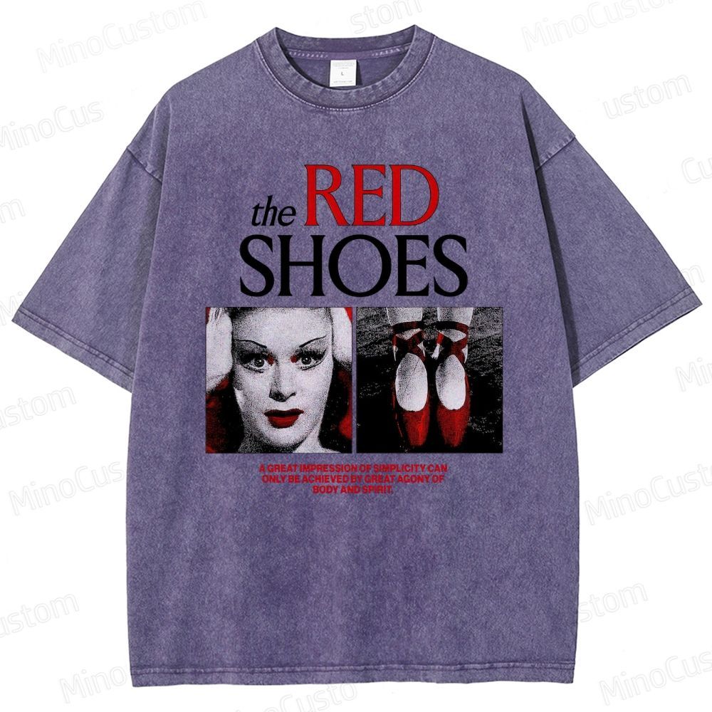Drama - Themed Character and Red Shoes Graphic Short - Sleeve T - Shirt