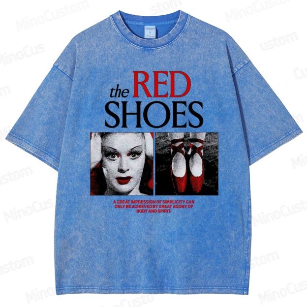 Drama - Themed Character and Red Shoes Graphic Short - Sleeve T - Shirt